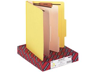 Smead 14004 Top Tab Classification Folders, Two Dividers, Six Section, Yellow, 10/Box