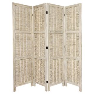 ft. Tall Bamboo Matchstick Woven Room Divider (4 Panel)