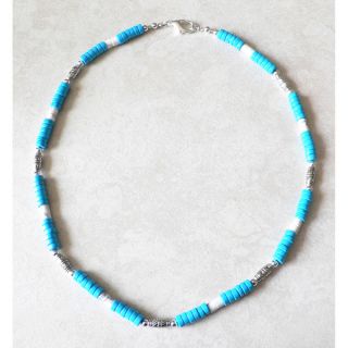 Palmtree Gems Mens Maui Chalk Turquoise and Howlite Necklace