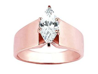 Rose gold marquise diamond engagement ring 2 carats