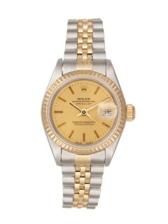 Rolex Oyster Perpetual Datejust Gold & Silver Round Watch, 26mm by Rolex