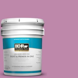 BEHR Premium Plus 5 gal. #M120 5 Rosy Satin Enamel Interior Paint 740005
