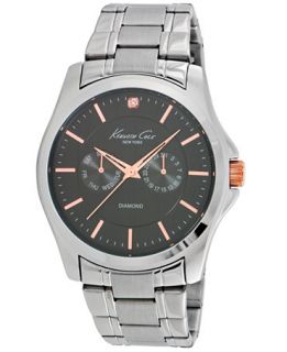 Kenneth Cole New York Mens Diamond Accent Stainless Steel Bracelet
