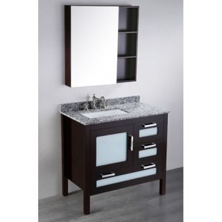 Contemporary 37 Single Bathroom Vanity Set with Mirror by Bosconi