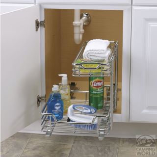 Two Tier Under Sink Sliding Organizer, 12   Household C26512 1   Space Savers