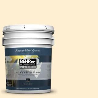 BEHR Premium Plus Ultra 5 gal. #330A 1 Bonnie Cream Satin Enamel Interior Paint 775005