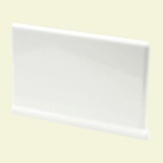 U.S. Ceramic Tile Color Collection Bright White Ice 4 1/4 in. x 6 in. Ceramic Left Cove Base Corner Wall Tile DISCONTINUED 081 ATCL3410