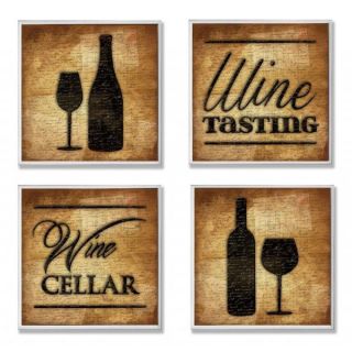Jace Grey Wine Cellar and Tasting 4 piece Typography and Silouhette