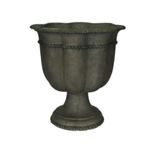 MPG 17 1/4 in. x 18 in. Cast Stone Scalloped Urn in Old Stone PS6084OS