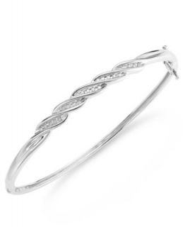Diamond Bracelet, Sterling Silver Diamond 5 Twist Bangle (1/10 ct. t.w