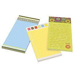 Post it 4 x 8 Super Sticky Fun Design Notes With Magnet Peach Posey Design 75 Sheets Per Pad Pack Of 3 Pads