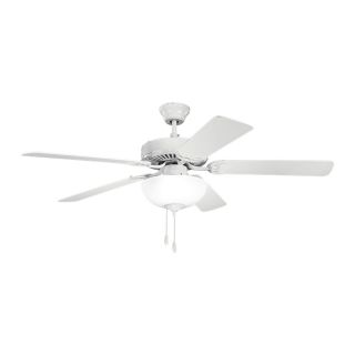 Kichler Lighting Basics 52 in White Downrod or Close Mount Indoor Ceiling Fan with Light Kit (5 Blade)