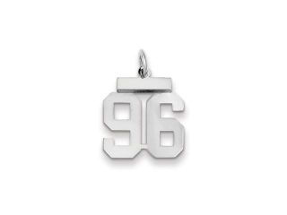 The Athletic Small Polished Number 96 Pendant in 14K White Gold