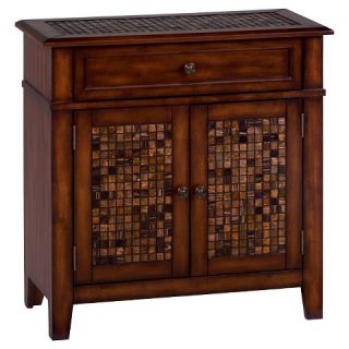 Jofran Baroque Mosaic Tile Accent Cabinet   Brown