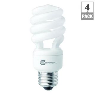 EcoSmart 60W Equivalent Bright White Spiral CFL Light Bulb (4 Pack) ESBM814435K