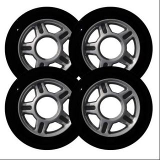 82mm 82a Inline Skate Race Profile Wheels 4 Pack Clear/Silver