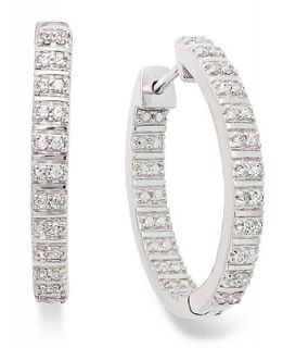 Diamond In and Out Hoop Earrings in Sterling Silver (1/4 ct. t.w