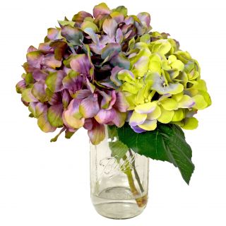 Creative Displays Lavender and Hydrangea Silk Flower Bouquet in Mason