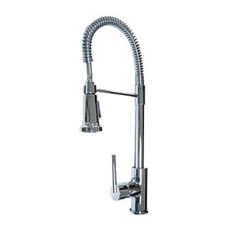 Aqueous Faucet Spartacus One Handle Single Hole Kitchen Faucet with Pull Down Spray; Chrome