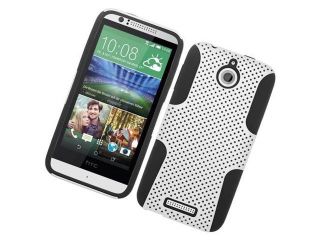 For HTC Desire 510 Mesh Perforated Skin Cover Case, Pen, ApexGears (TM) Phone Bag. White Black