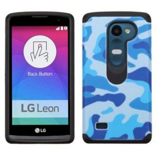 Insten Camouflage Hard Hybrid Rugged Shockproof Rubber Silicone Case For LG Leon/Risio/Tribute 2   Blue/Black