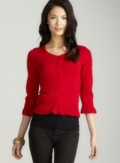 Tracy M Scarlet Peplum Front Cardigan  ™ Shopping   Top
