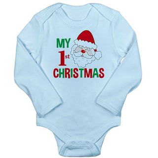 CafePress Newborn Baby My 1st Christmas Santa Long Sleeve Bodysuit