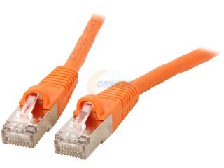 Coboc CY CAT7 02  Orange 2 ft. 26AWG Snagless Cat 7 Orange Color 600MHz SSTP(PIMF) Shielded Ethernet Stranded Copper Patch cord /Molded Network LAN Cable