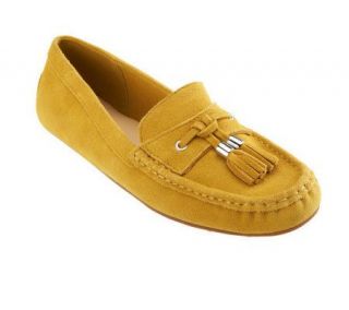 Isaac Mizrahi Live! Suede Moccasins with Tassel Detail —