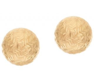 EternaGold 8.0mm Chevron Pattern Ball Stud Earrings 14K Gold —