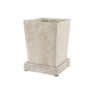Syndicate 5 1/2 in. Tapered Square Cement Planter with Tray 7910 04 901