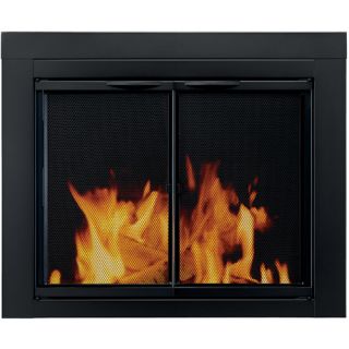 Pleasant Hearth Cabinet Style Fireplace Glass Door, Astor Black, Large, AS 1012