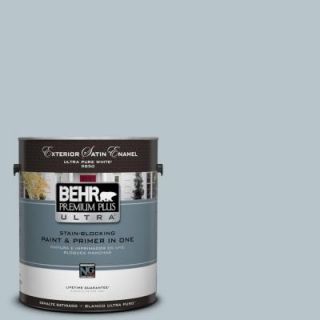 BEHR Premium Plus Ultra 1 gal. #ICC 46 Soft Denim Satin Enamel Exterior Paint 985401