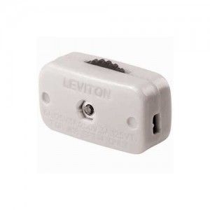 Leviton 423 3W Light Switch, 6A 125V Appliance Switch For SPT 2 Wire   White