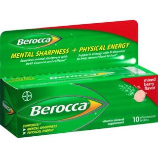 Berocca Mental Sharpness + Physical Energy Effervescent Tablets Berry, 10 ea