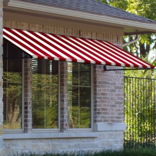 Awntech 64.5 in Wide x 48 in Projection Red/White Stripe Open Slope Window/Door Awning