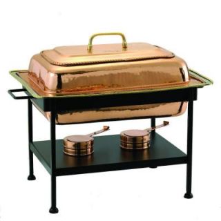 Old Dutch 8 qt. 23 in. x 13 in. x 19 in. Rectangular Decor Copper over Stainless Steel Chafing Dish 893