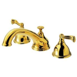 Pegasus S Shape 2 Handle Deck Mount Roman Tub Faucet without Hand Shower in Polished Brass FR2B8001PBV