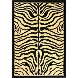 Paterson Zebra Animal Print Black Area Rug (82 x 910)  