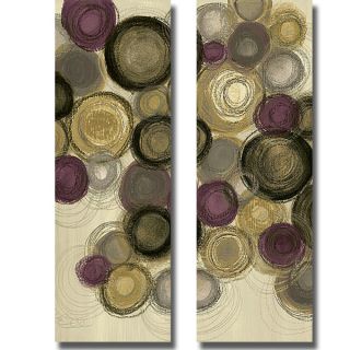 Jeni Lee Purple Whimsy Panel III and IV 2 piece Canvas Art Set