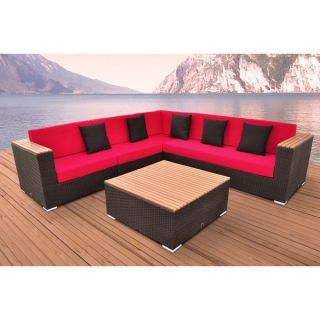 Solis Majestic Sectional Outdoor Deep Seated Brown 5 piece Wicker