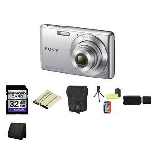 Sony Cyber Shot DSC W620 14.1MP Silver Digital Camera 32GB Bundle