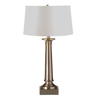 Mr. Lamp and Shade #QT 1602 32 inch Satin Nickel Tapered Column Metal