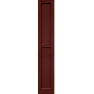 Winworks Wood Composite 12 in. x 68 in. Contemporary Flat Panel Shutters Pair #650 Board and Batten Red 61268650