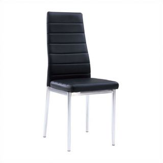 Global Furniture Dining Chair with Chrome Legs in Black   D140DC (M)