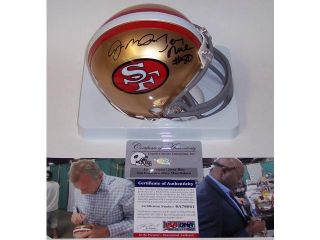 Jerry Rice and Joe Montana Hand Signed 49ers Mini Helmet   PSA/DNA