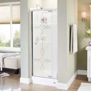 Delta Phoebe 31 1/2 in. x 66 in. Semi Frameless Pivot Shower Door in Chrome with Tranquility Glass 170471