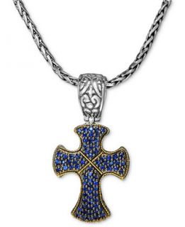 Balissima by EFFY Sapphire Cross Pendant (7/8 ct. t.w.) in Sterling