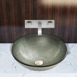 Simply Glass Vessel Sink and Titus Wall Mount Faucet Set