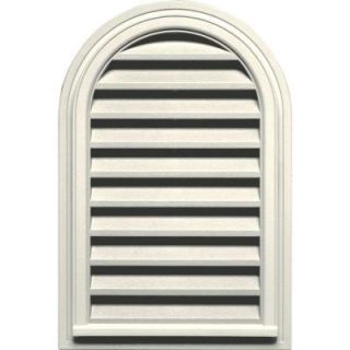 Builders Edge 22 in. x 32 in. Round Top Gable Vent in Parchment 120082232034